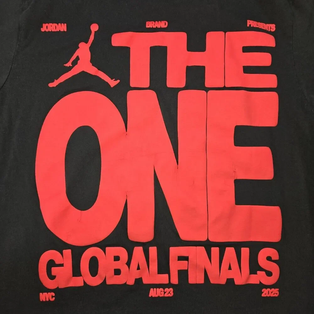 Mens Air Jordan T Shirts Too Easy The One Global Finals Medium Black